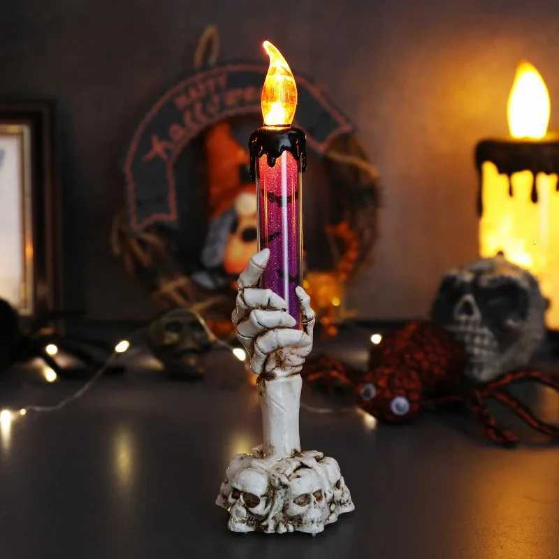 Glowing Candles Decorative Table Lamps Skull Lanterns Party Camping Haunted House Decorations Halloween Decorations XJ250804