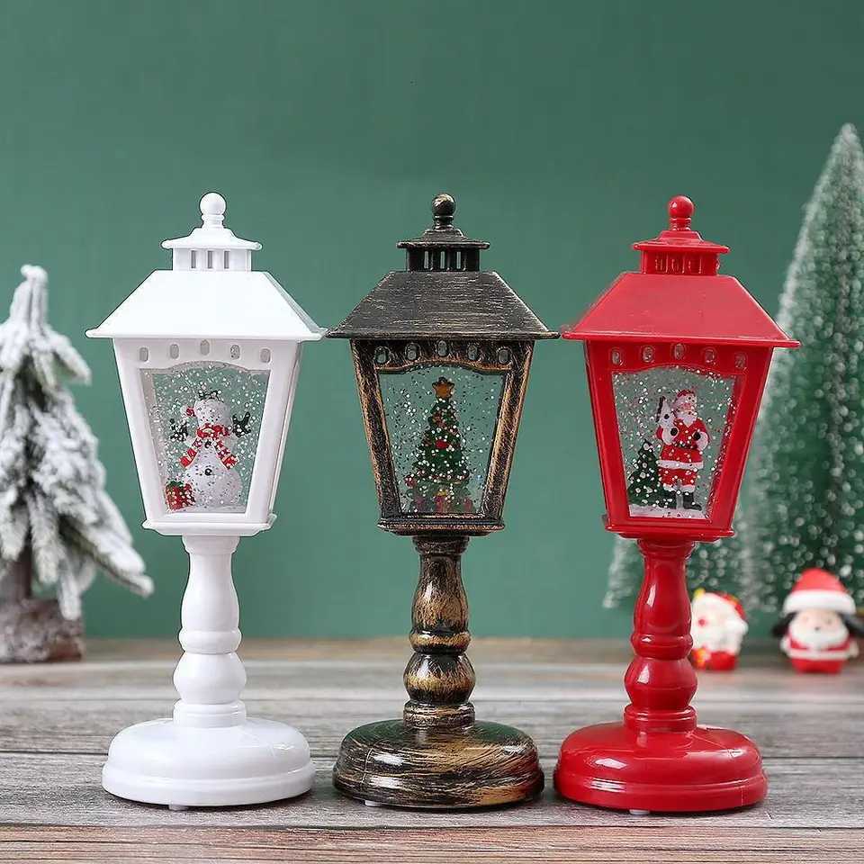 Christmas Decorations LED Night Lights Wind Lamps With Music USB Singing Snow Globe Santa Claus Christmas Tree Table Lamps Decor XJ250804