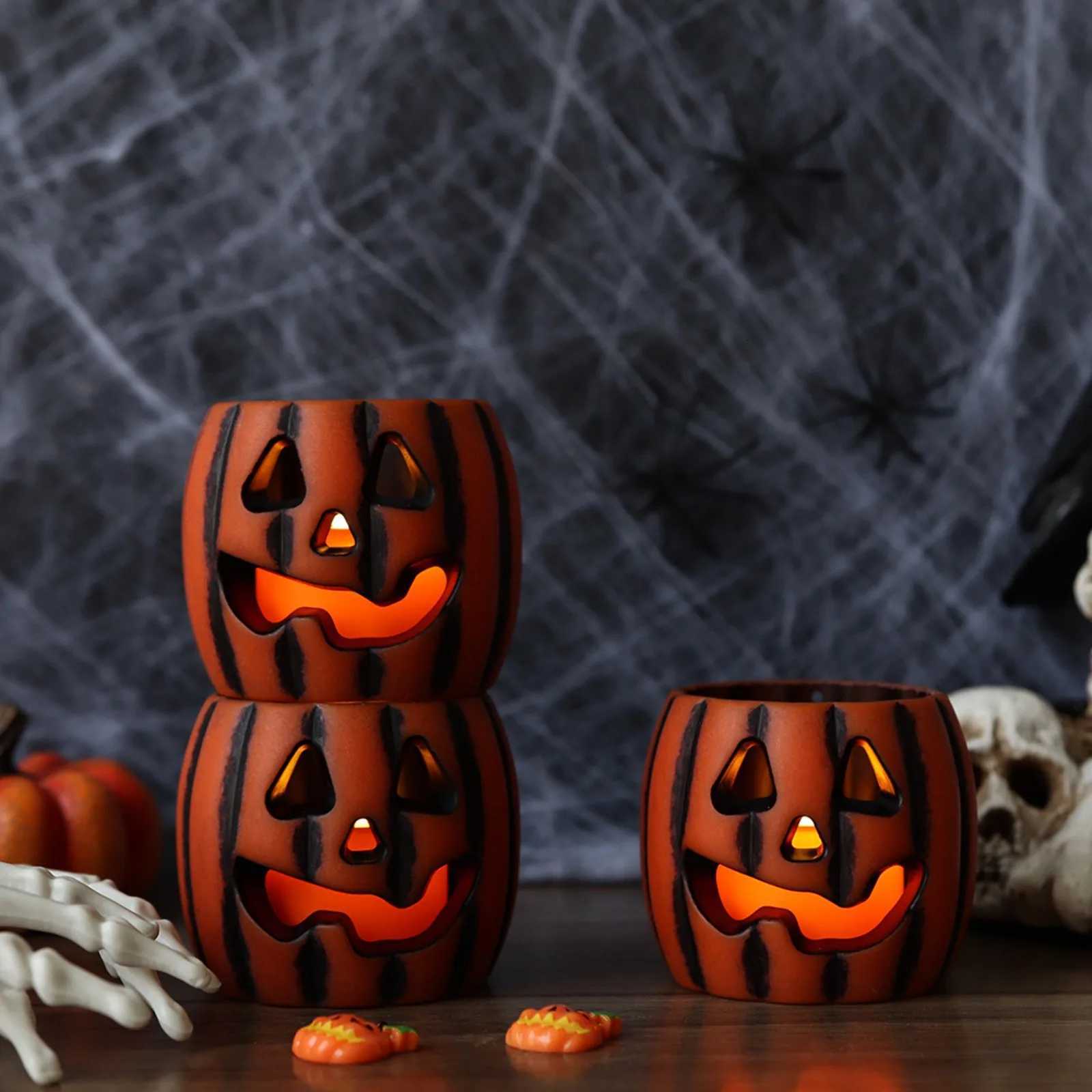 Creative Pumpkin Lantern Halloween Decoration Home Layout Props Ornaments Night Light Halloween Party Decoration Supplies PropsXJ250804