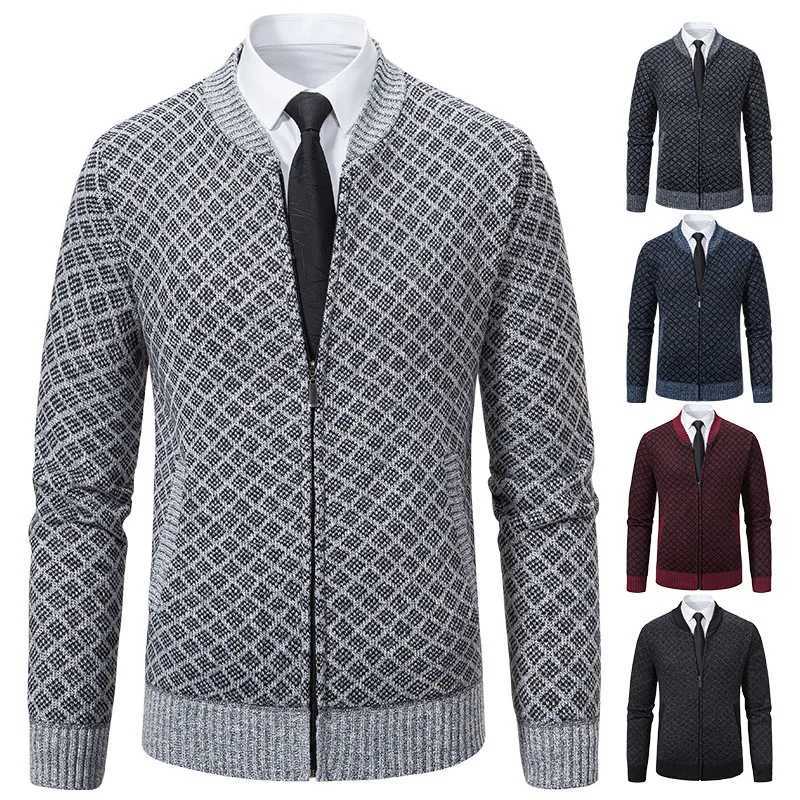 New Winter Sweater Men Cardigan Baseball Collar Casual Sport Zipper Jacket Coat Autumn Fleece Warm Clothes Knitted Coat XJ250805