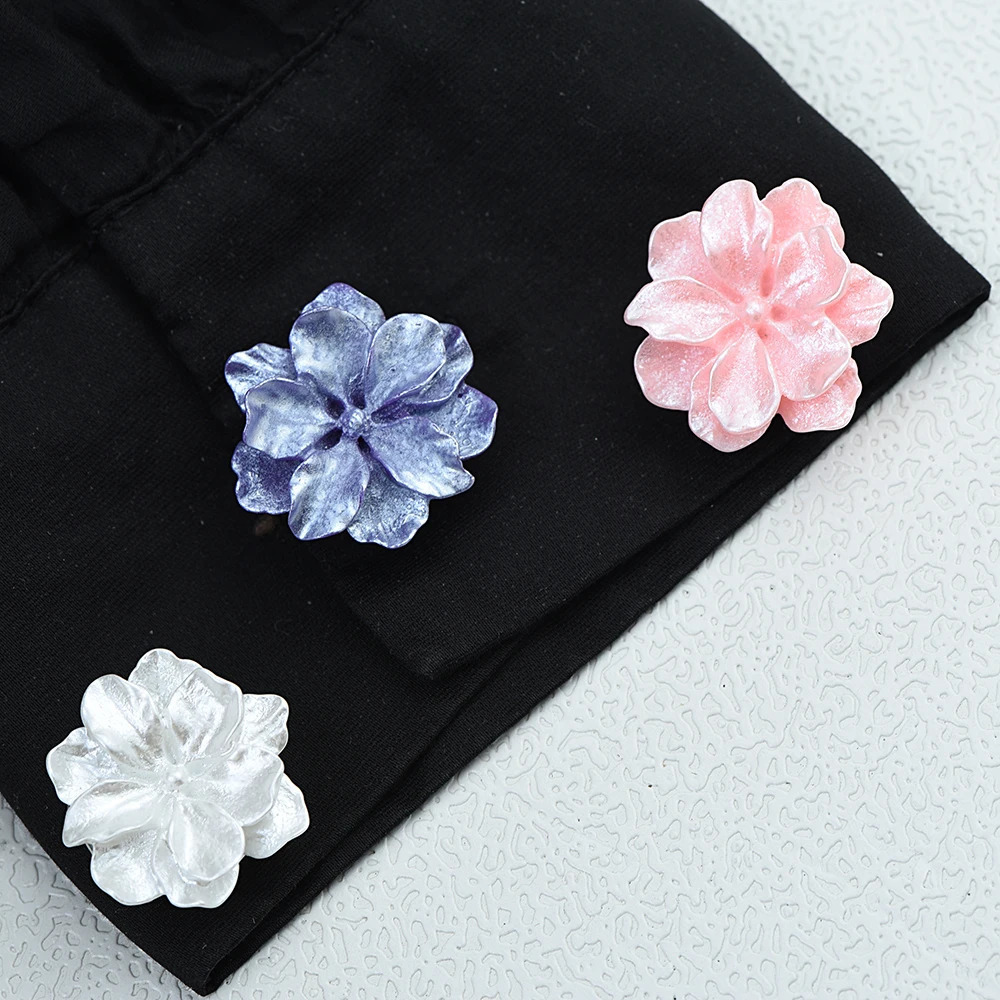 ICEYY Pearlescent Gardenia Flower Button Covers Set Womens Shirt Cufflinks for Tux Shirt Decoration Clothes 250804