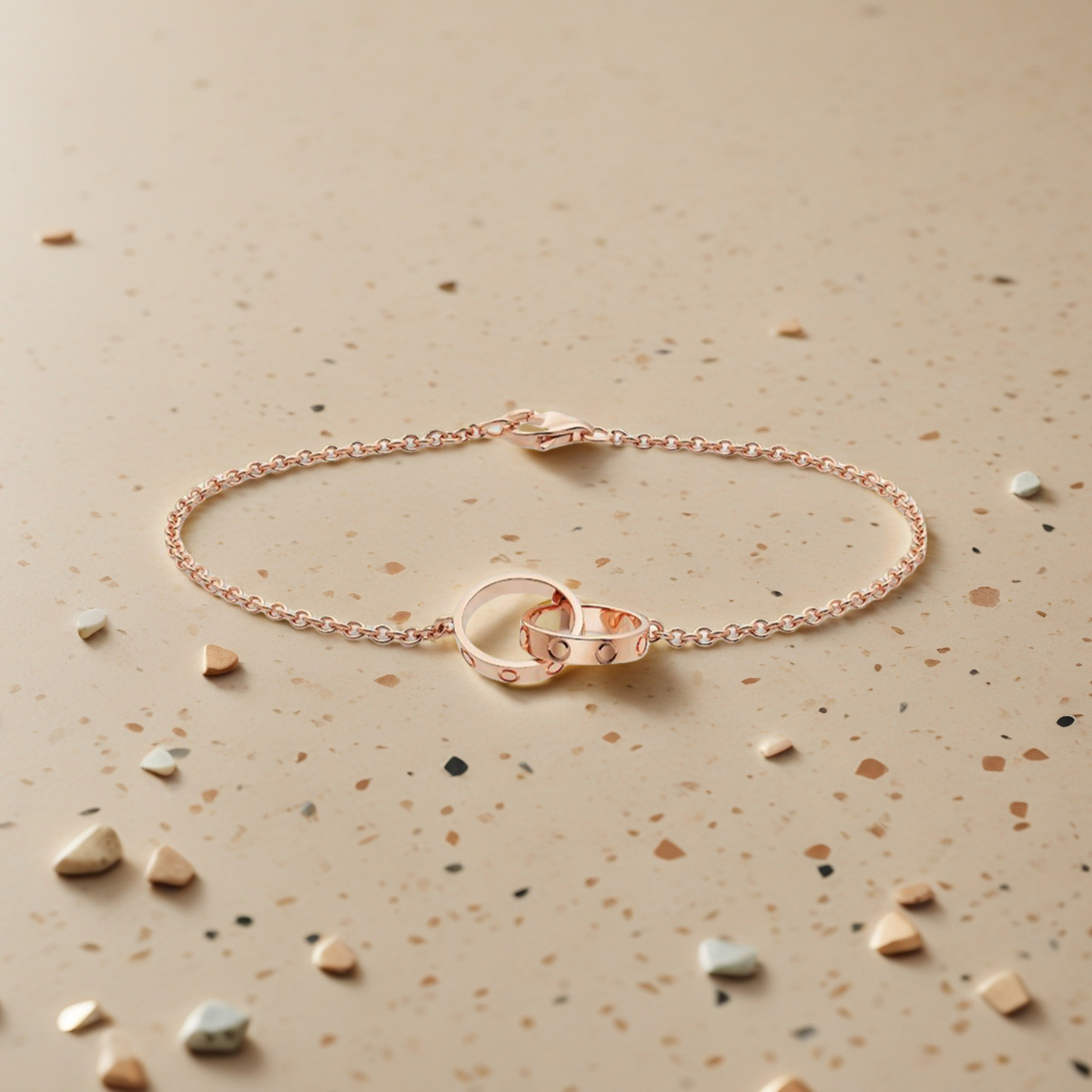 Designer Gold Silver Oval Double-Ring Crossed Charm Bracelets for Lover's Women Girls Ladies Titanium Steel Classic Design High Edition Gift Jewe