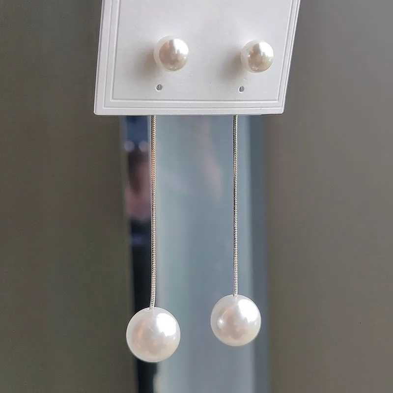 Korean Long Tassel Simulated Pearl Drop Earrings for Women Gift Bijoux Korean Jewelry OL Earrings Y250804