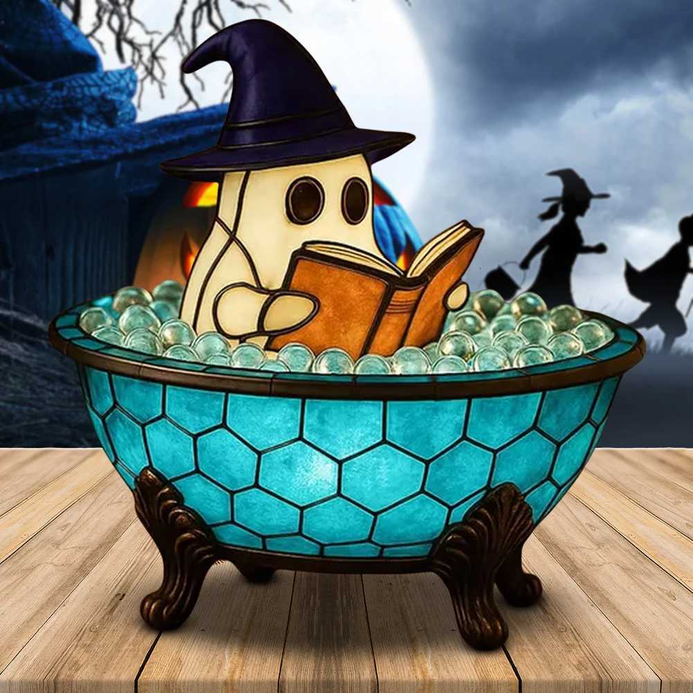 Ghost Bubble Bath Lamp Color-Changing Halloween Ghost Night Light Cute LED Lamp for Halloween Party Decorations Lamp Gifts XJ250804