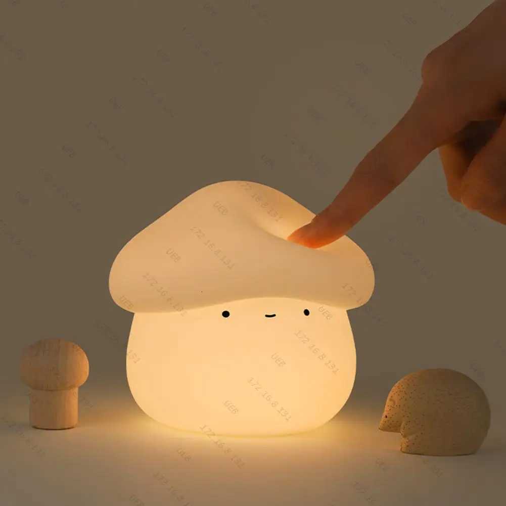 uthch Sensor Silicone LED Night Light Cute Pumpkin Ghost Mushroom Bedroom Lamps USB Rechargeable Dimmable Table Lamps Kids Gifts XJ250804