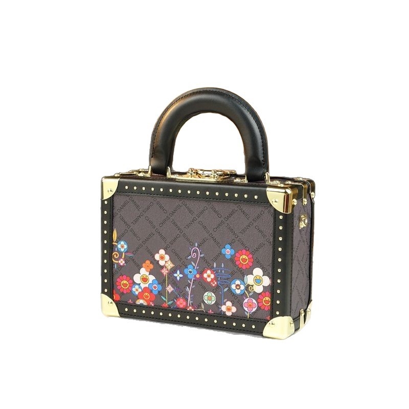 Free shipping, original design, 2025 new high-end monogram box bag, cross-border best-selling box, exquisite handbag, fashionable and trendy new women
