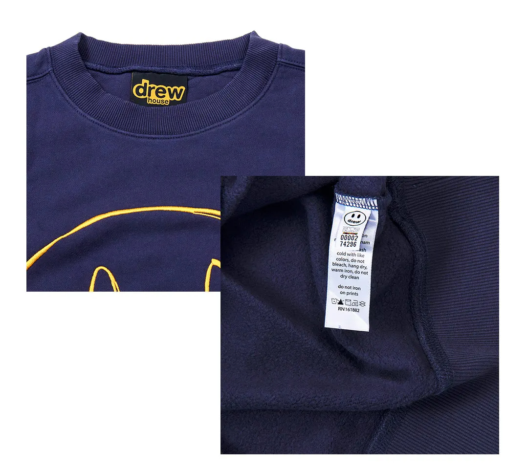 Drew House Long-sleeved sweatshirt with embroidered logo Men Hip Hop Pullover Sweatshirt Unisex Couple Casual Hoodie Sweatshir