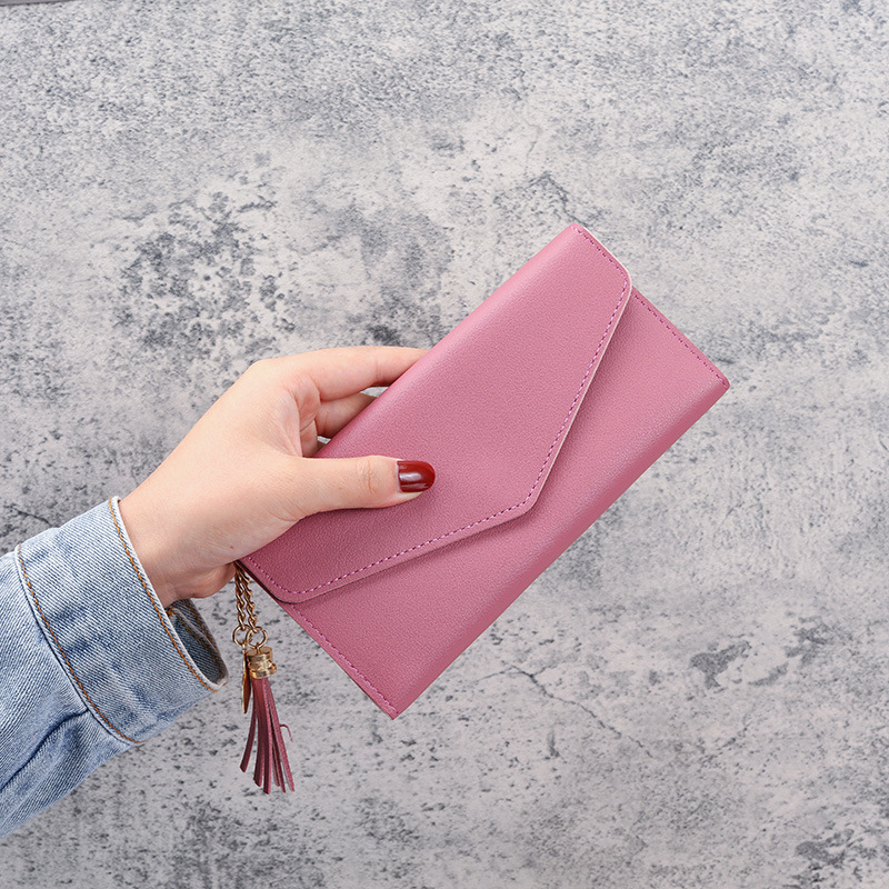 2025 bestselling womens long wallet minimalist stylish clutch largecapacity soft leather card holder with multiple card slots tassel