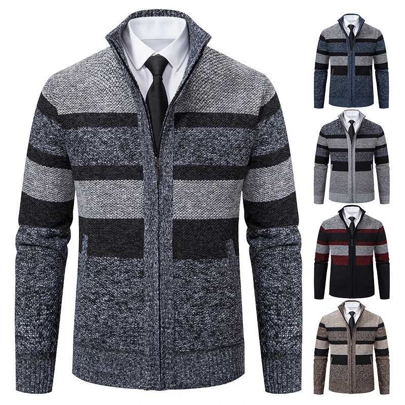 2023 Spring Autumn New Korean Trend Stand Collar Casual Sweater Cardigan Mens Clothing Winter Sweatercoat Hombre Jumpers XJ250805
