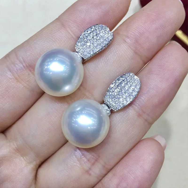 Huitan Luxury CZ Imitation Pearl Earrings for Women Silver Color Temperament Elegant Lady Earrings Wedding Party Fashion Jewelry Y250804