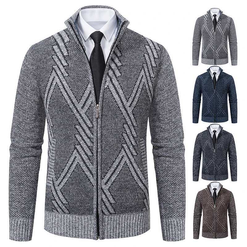 Spring Autumn Knit Cardigan Men Sweater Coat Men Clothes Brown Gray Brand Male Knitting Jackets XJ250805
