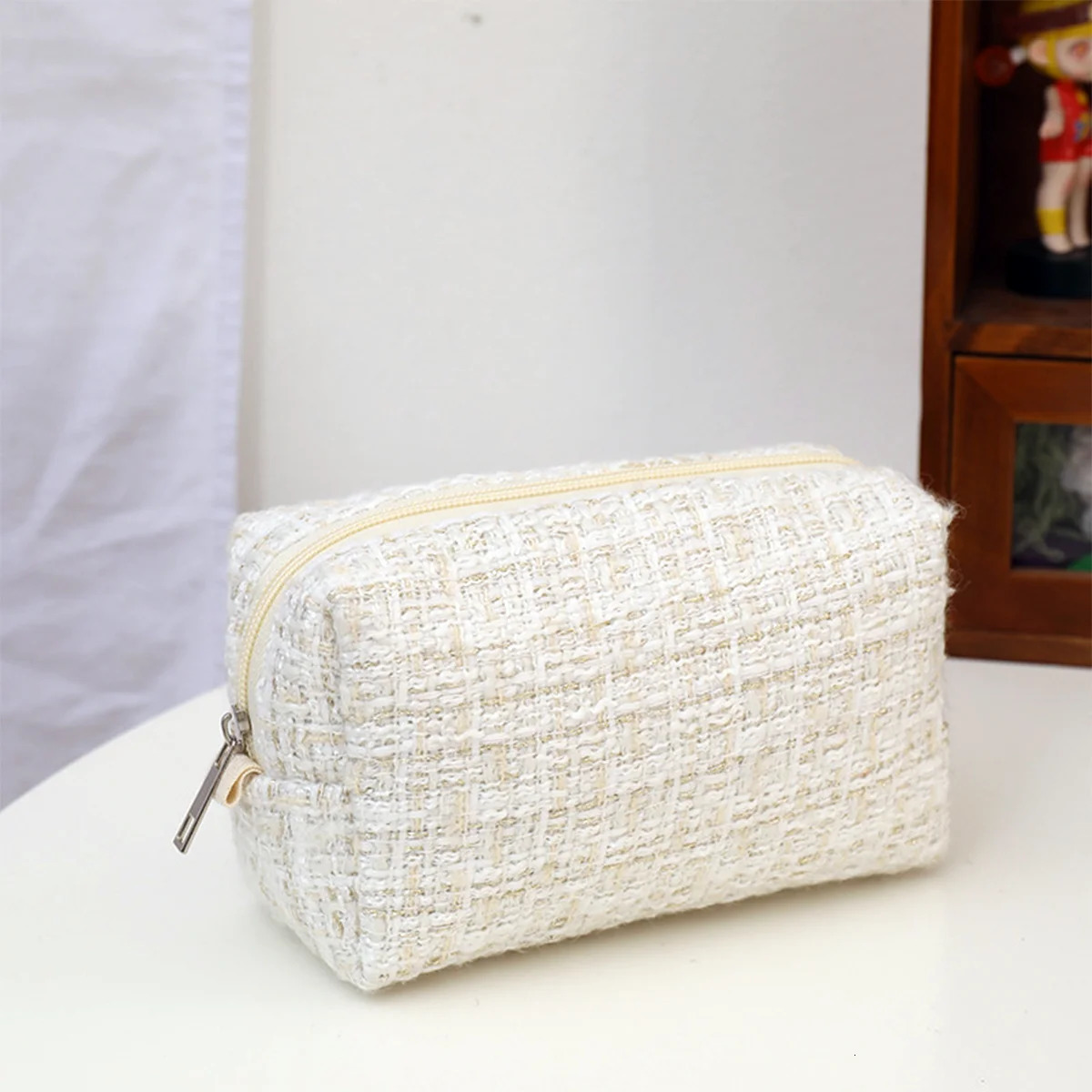 Luxury 1 pc small fresh plaid pencil case embroidery cute storage bag stylish and portable school supplies back-to-school essentials 250805