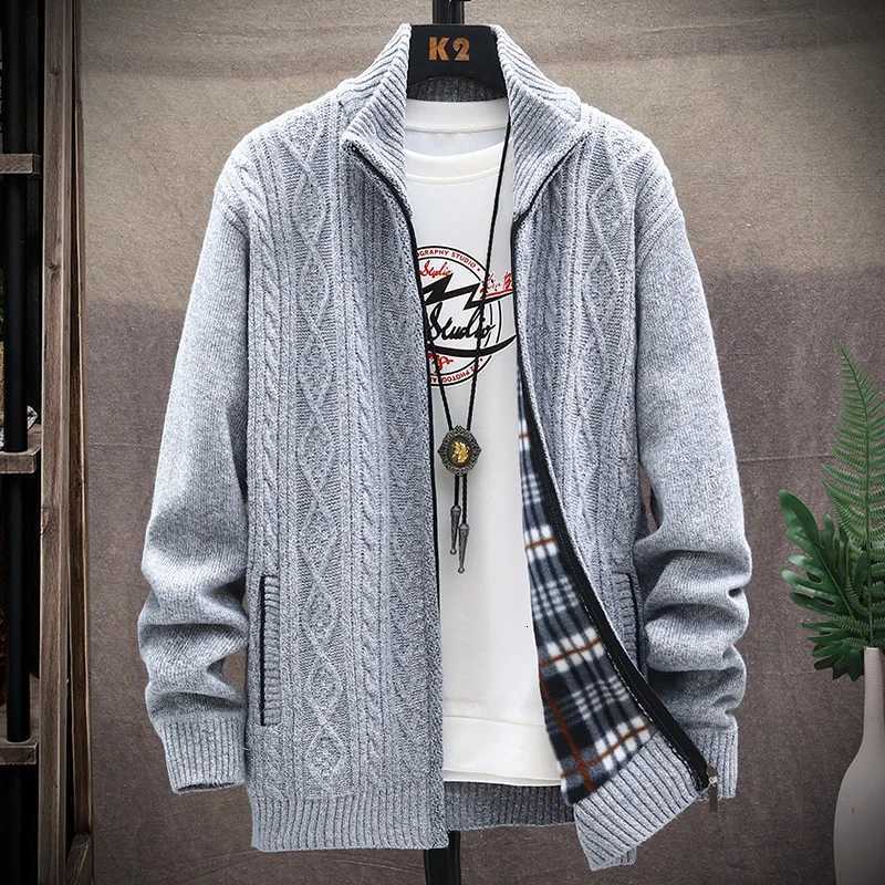 Autumn Winter Mens Warm Sweater Coat Zipper Cardigan Fleece Jacket Knit Original Knitwear Male Parka Y2K New in Clothing XJ250805