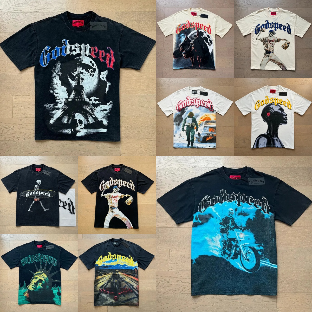 Mens Designer god T Shirts Men graphic tee Women Letter Printed Tshirts Fashion top clothes Spring Summer Long Sleeve Tops short sleeve High Street T-shirts