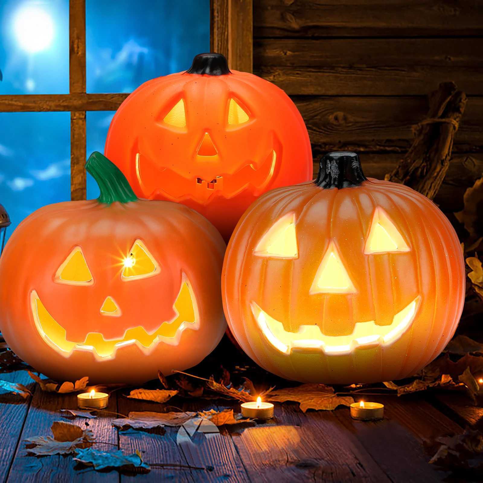 Halloo Decorative Lights Halloween Decorations Halloween Easter Face Funny Hallow Pumpkin Lights Decorate Holiday Decorations XJ250804