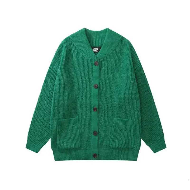 Knitted Sweaters for Men Round Collar Man Clothes Jacket Solid Color Coat Crewneck Plain Green Cardigan High Quality Replica X S XJ250805