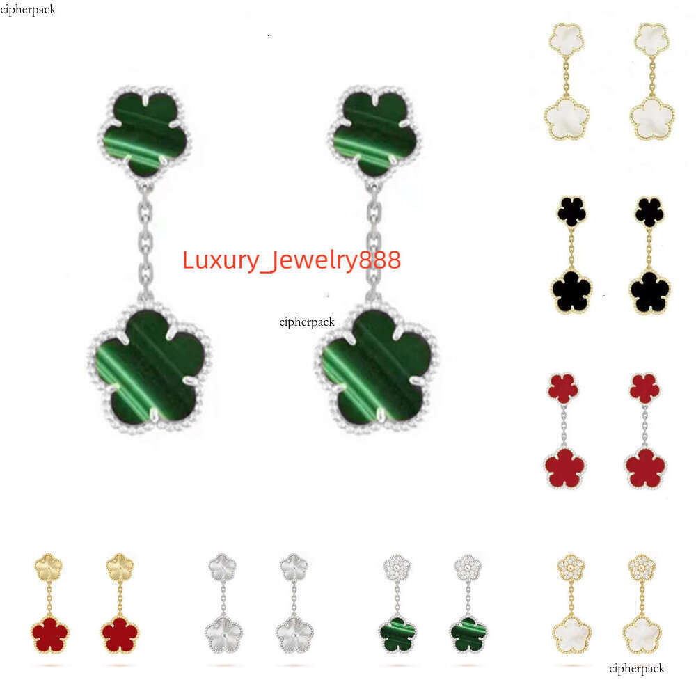 gold clover quality designer jewerly stud sterg sier jewelry high end gift woman earring