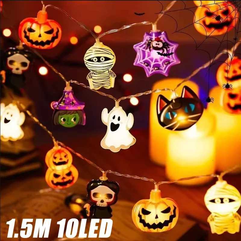 2024 Halloween Party LED String Lights Pumpkin Ghost Spider Web Hanging Lamp for Halloween Home Indoor Outdoor Decoration Props XJ250804