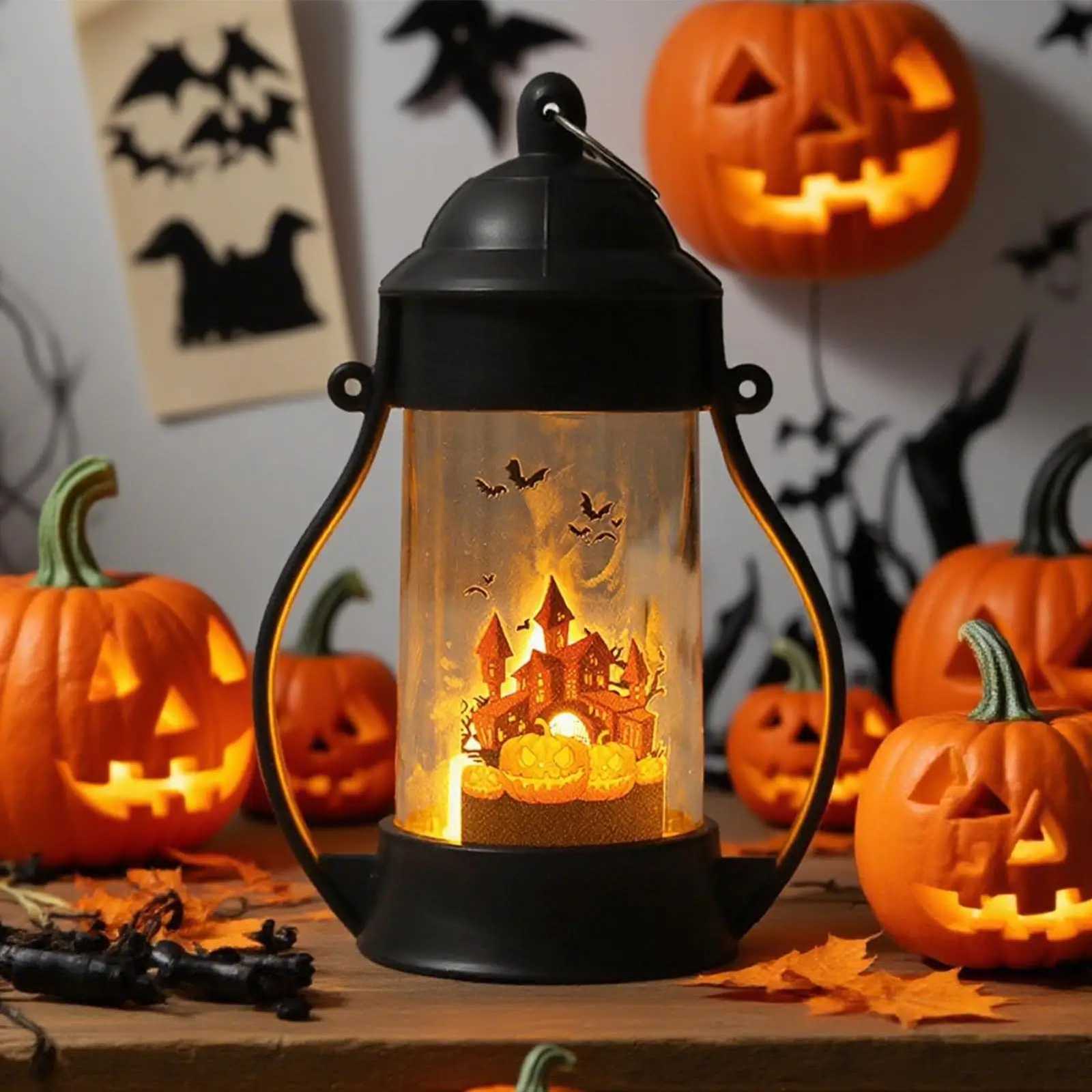 Halloween Lantern Skull Pumpkin Decor LED Night Lights Battery Operated Halloween Decorations Home Decor for Living Room Bedroom XJ250804