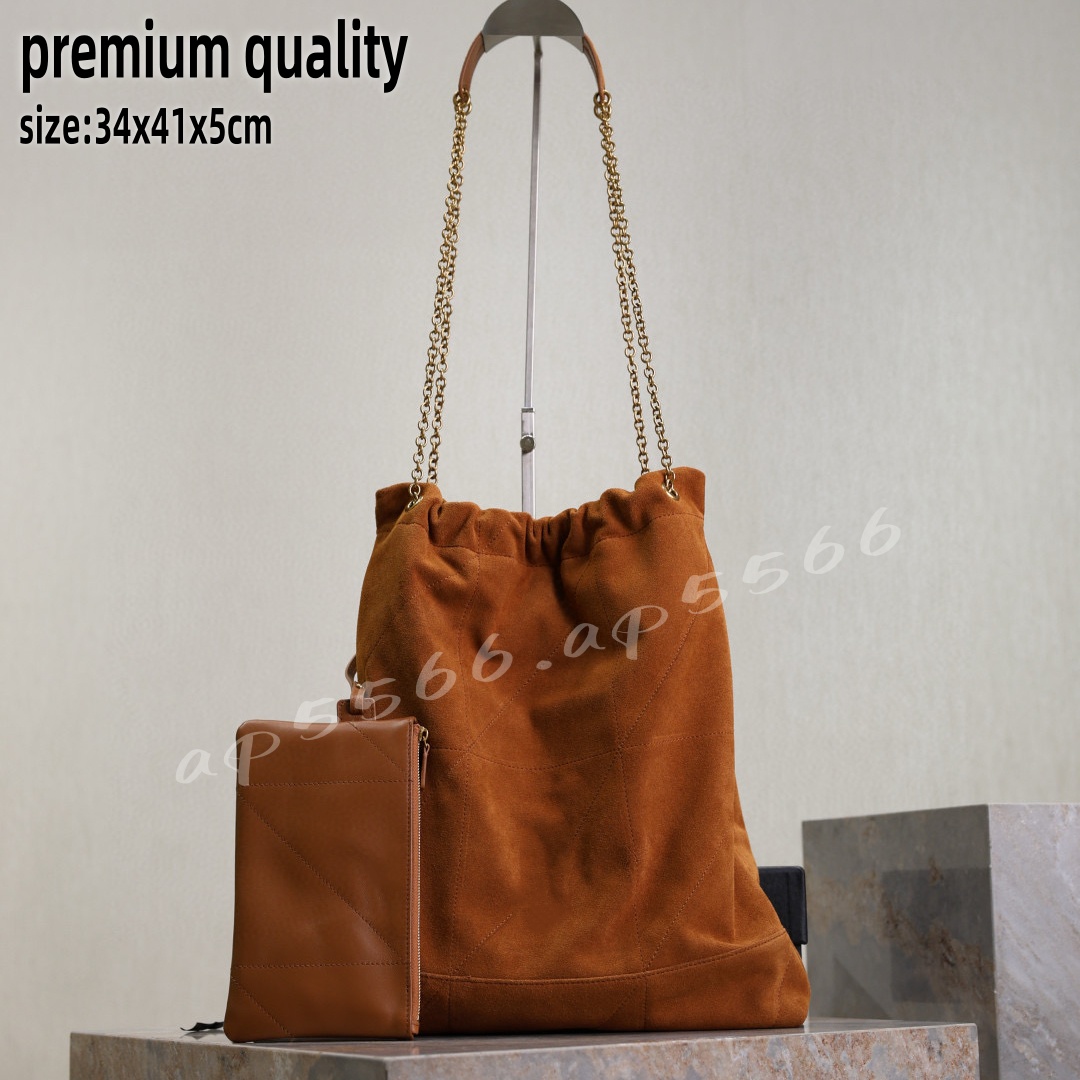 (Order by pic in opt, not by desc)New Star Bags Women's Chain Drawstring Large-Capacity Bucket Bag suede bag sheepskin tote bag