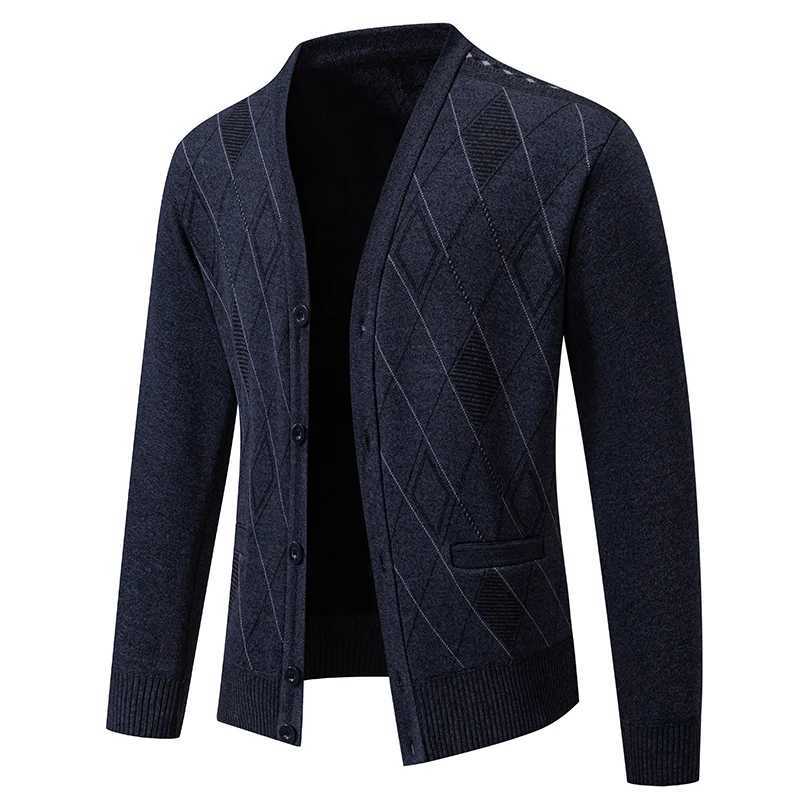 Mens Fleece Thick Cardigan Autumn Winter Knitted Sweaters Mens Cardigans Slim Fit Luxury Brand Cold Sweater Coat Jacket XJ250805
