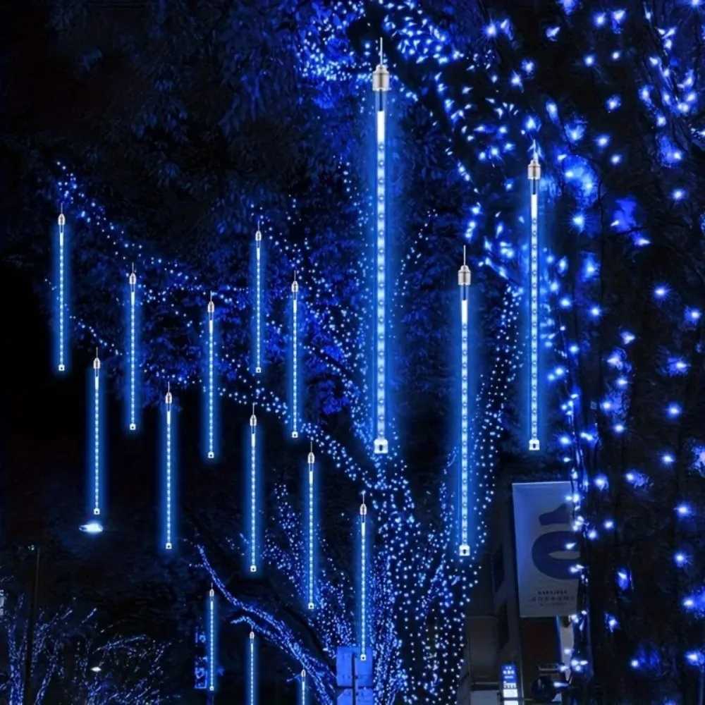 30cm 8Tubes LED Meteor Shower Lights AA Battery Indoor/Outdoor Decor for Trees Yards Gardens Parties Christmas HalloweenXJ250804