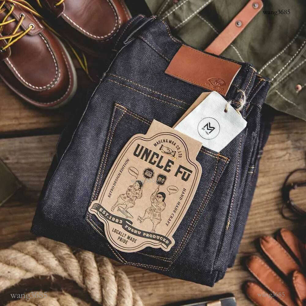 Maden Retro 11.6oz Selvedge Raw Denim Jeans Regular Fit Cotton Pants for Men with Zip Fly High Quality Versatile Trousers X250220