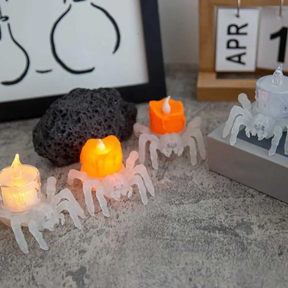 12 PCS Halloween Tea Lights Candles Battery Operated Flameless LED Candles Tealights Spooky for Halloween Party XJ250804