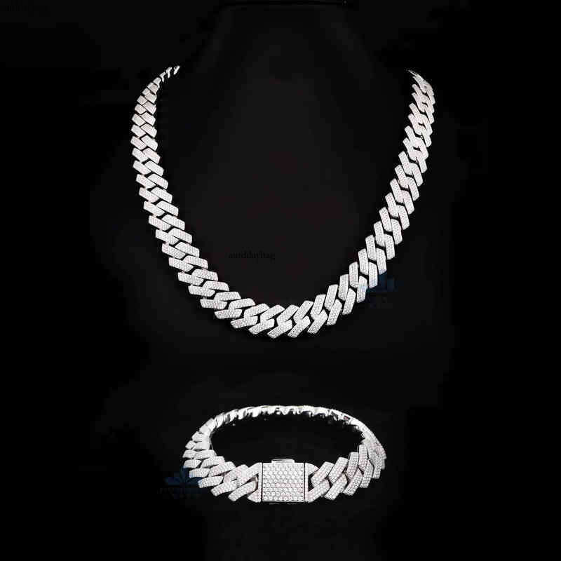 S Prong Chain 6mm -18mm Moissanite Cuban Link Chains 12mm Iced Out Vvs Dias Necklace Sier