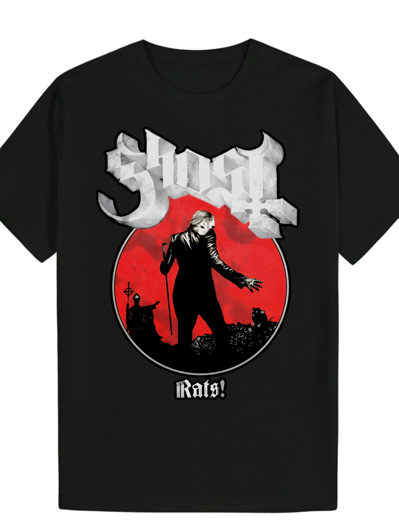 Men's Black Graphic - Summer Casual Crew Neck Polyester T-Shirt with 'Gray Shadow' Design, Machine Washable, Regular Fit eb51d