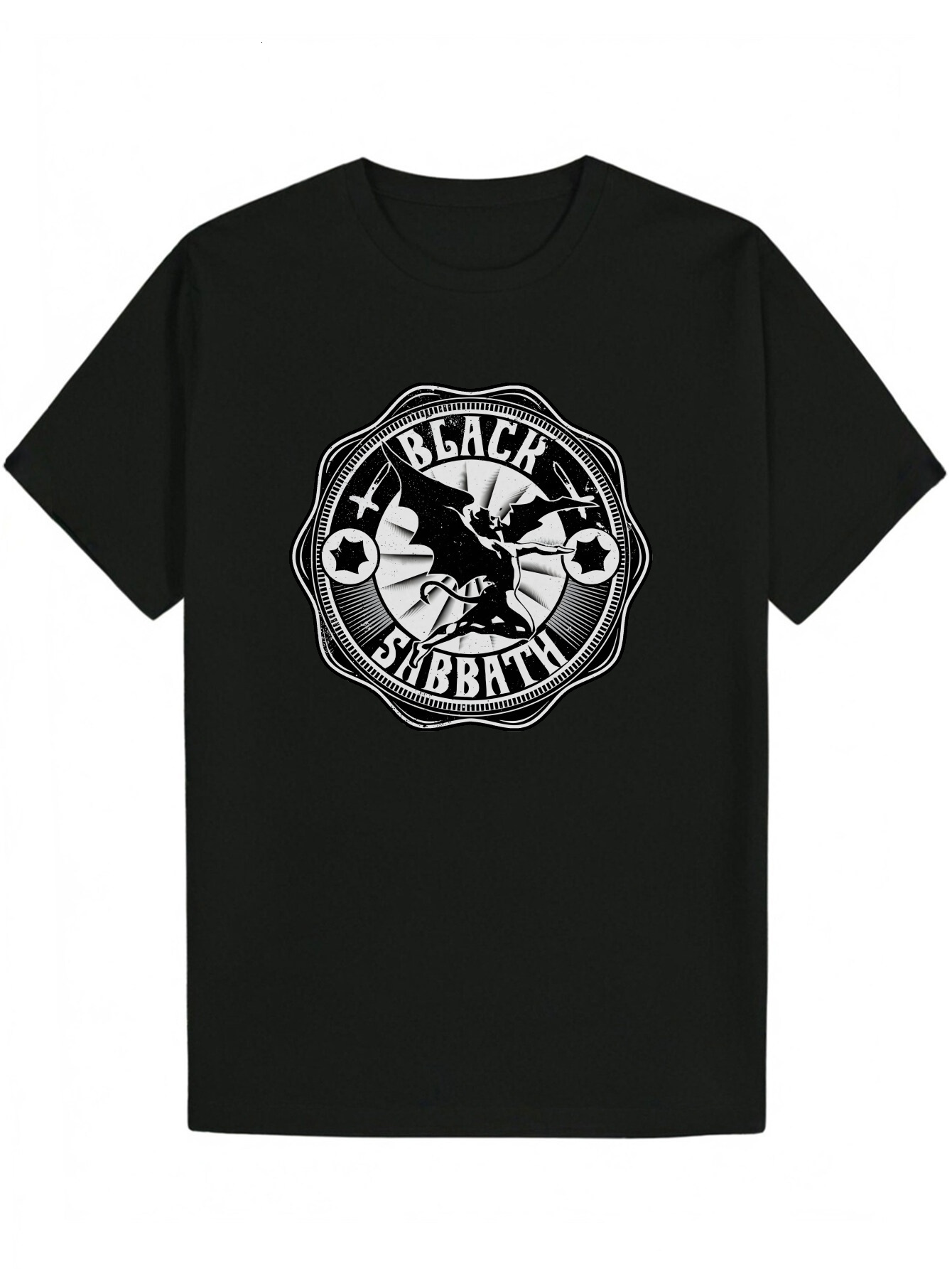 Black Polyester White and Red Animal Pattern Design - Cw Neck, Short Sleeve, Men's Summer T-Shirt, Casual Outdoor Clothing Bold Graphic T-Shirt |