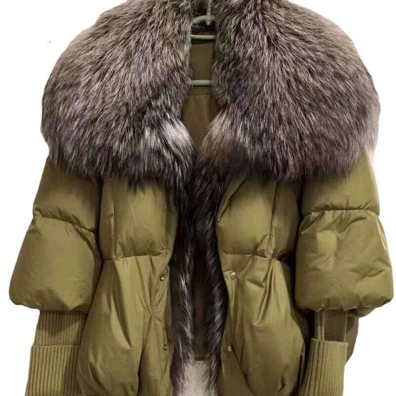 Women's Clothing 2024 New Women's Winter Warm Real Fox Large Fur Collar Placket 90 White Duck Down Jacket