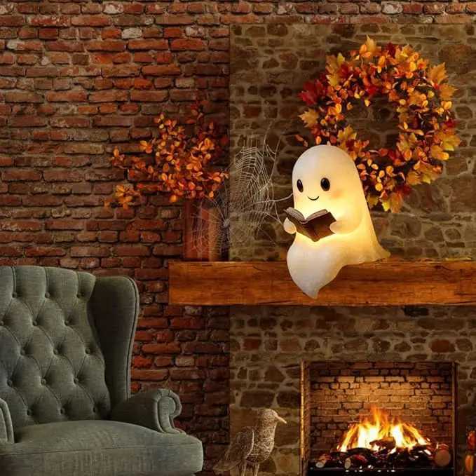 ute Ghost Reading Book Lamp Halloween Ghost Night Light LED Night Light for Readers Book Lovers XJ250804