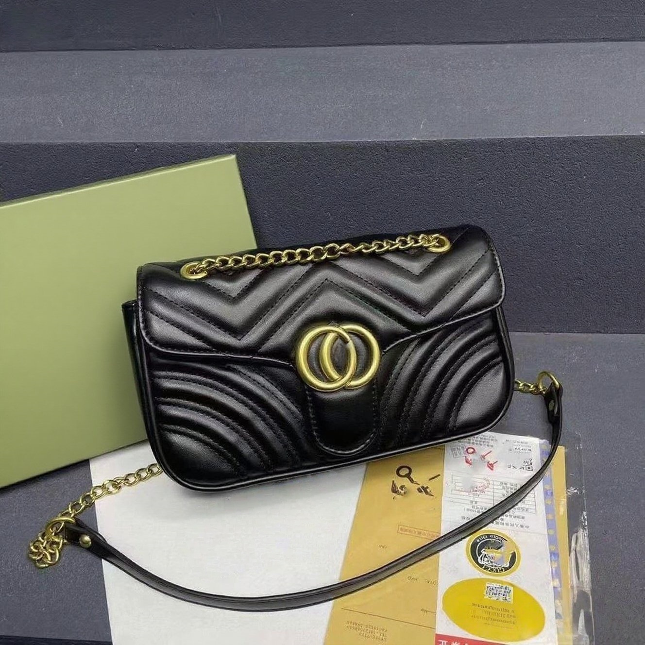 Luxury Bag designer bag Retro printed mini shoulder cross chain women's bag, armpit bag, cross bag, shoulder bag, small square bag