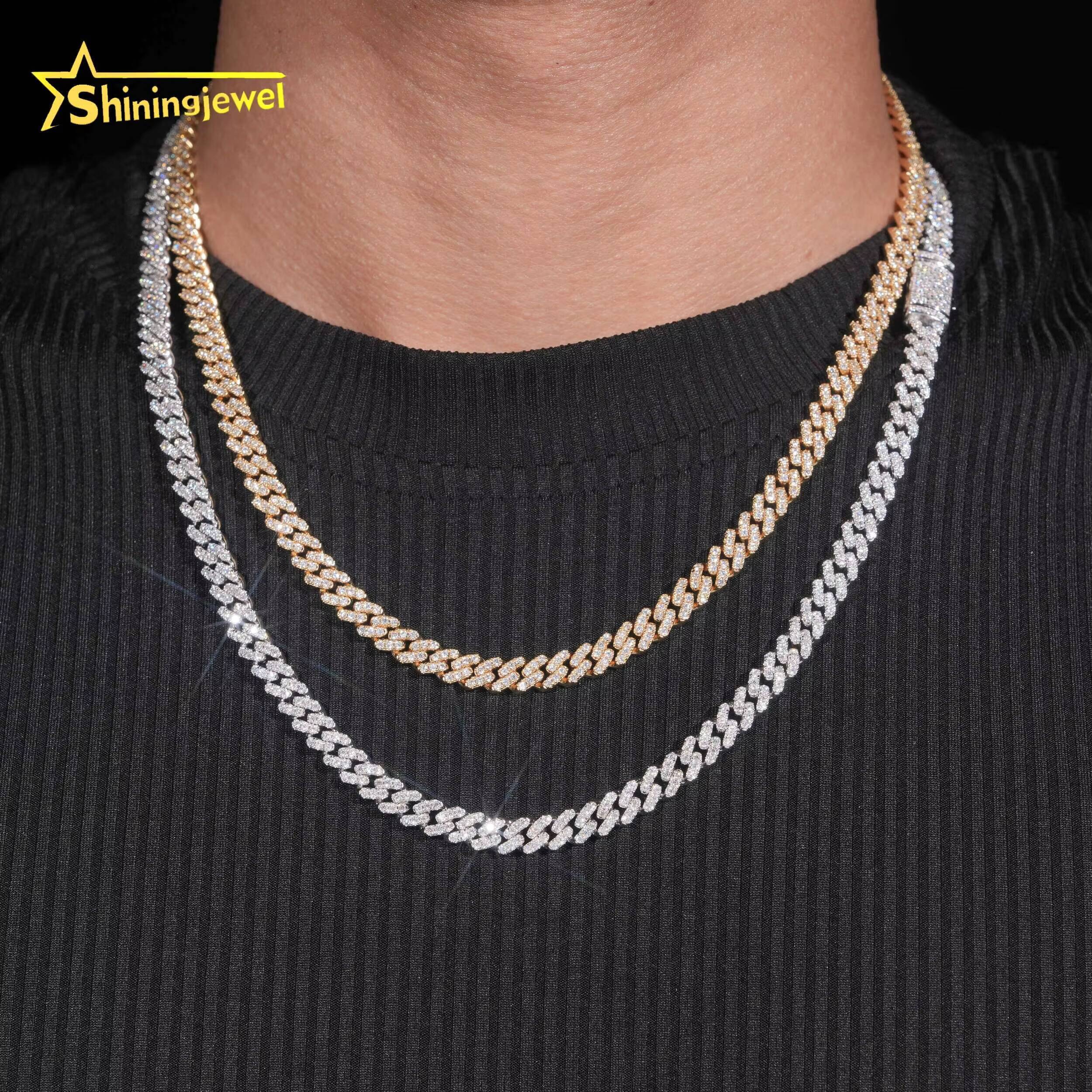 RTS 6mm 1 Row Stone 925 Sterling Silver Hip Hop Jewelry Men Necklaces Bracelets Diamond Iced Out Moissanite Cuban Link Chain