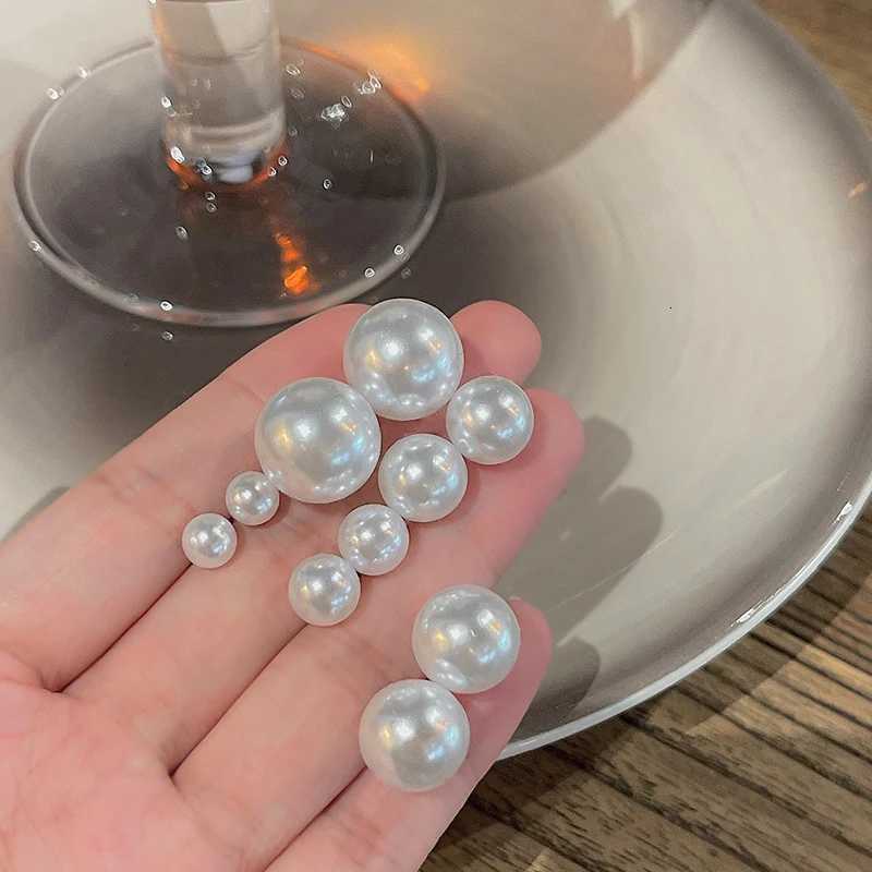 6/8/10/12/14MM Simple Exquisite White Pearl Stud Earrings for Women Girls Minimalist Ear Jewelry Gifts Round Pearl Earrings Y250804