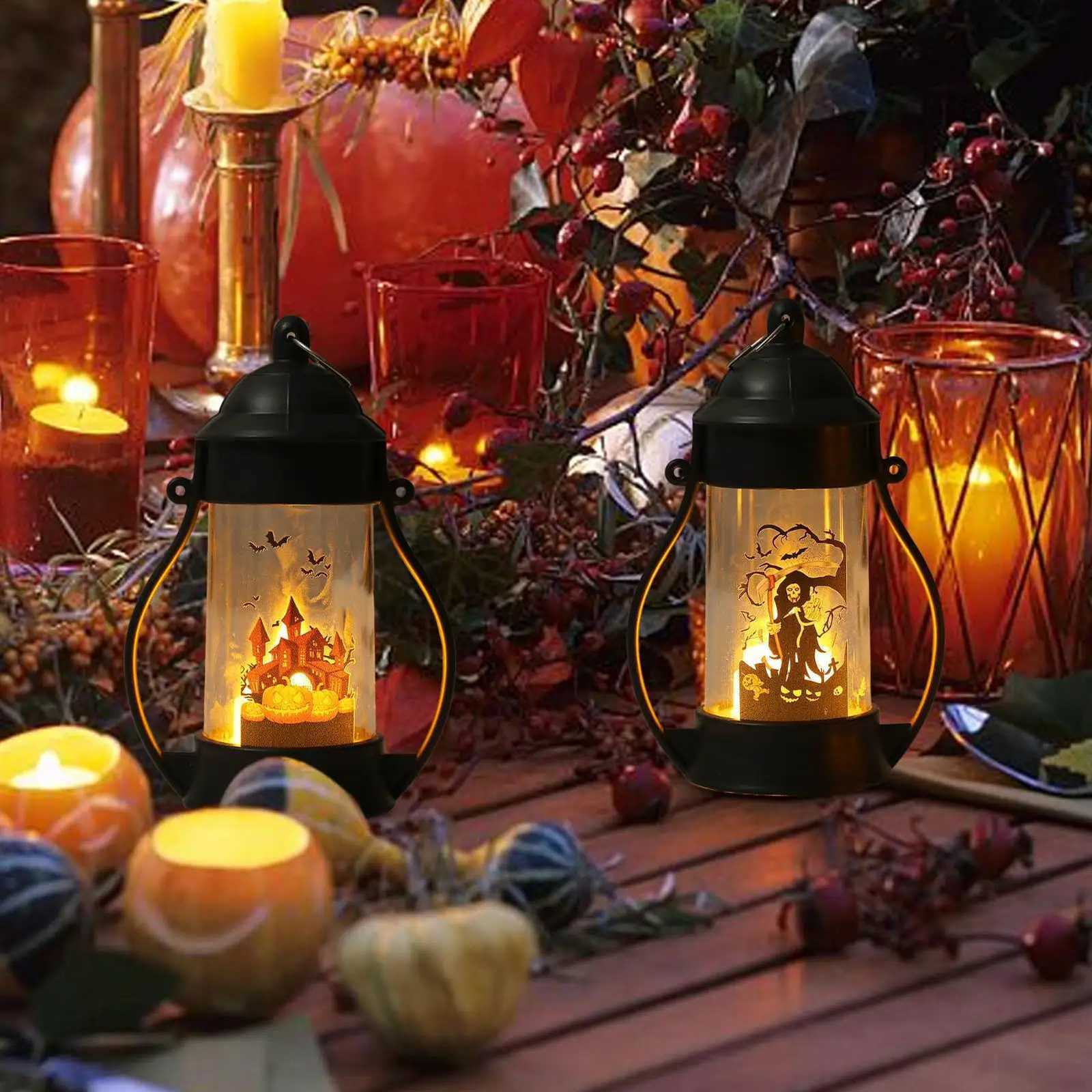 Halloween Lantern Skull Pumpkin Decor LED Night Lights Battery Operated Halloween Decorations Home Decor for Living Room Bedroom XJ250804