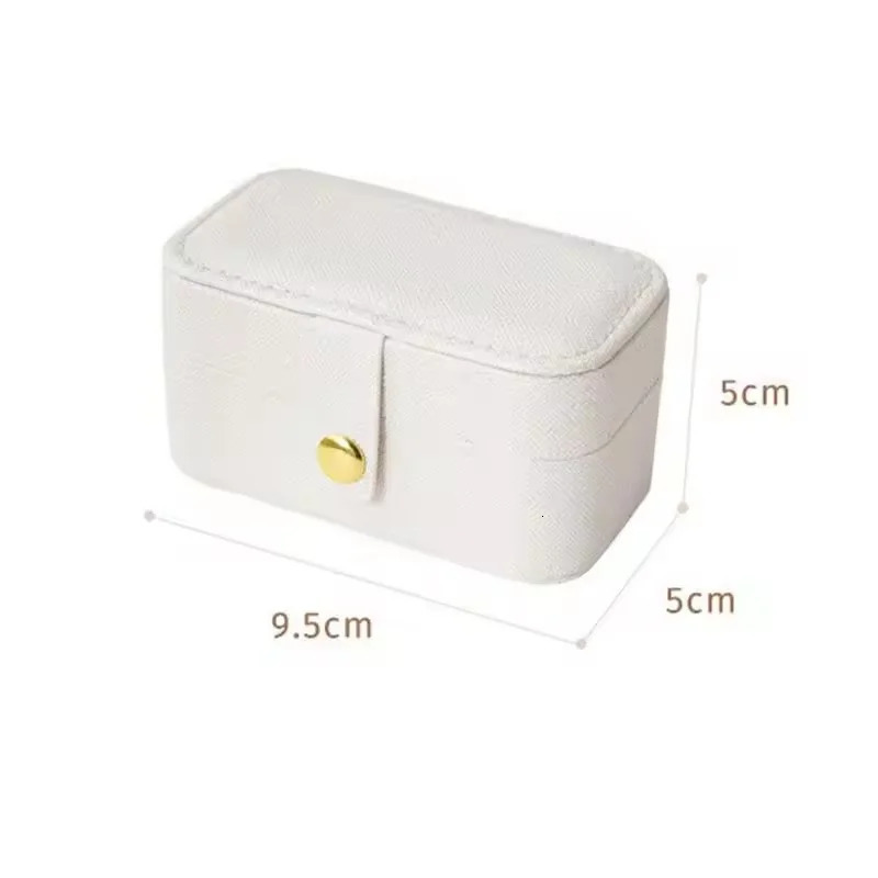 Portable Mini Jewelry Box Small Travel Storage Case for Rings Necklaces Earrings Lipstick with Removable Ring Slot PU Leather 250804