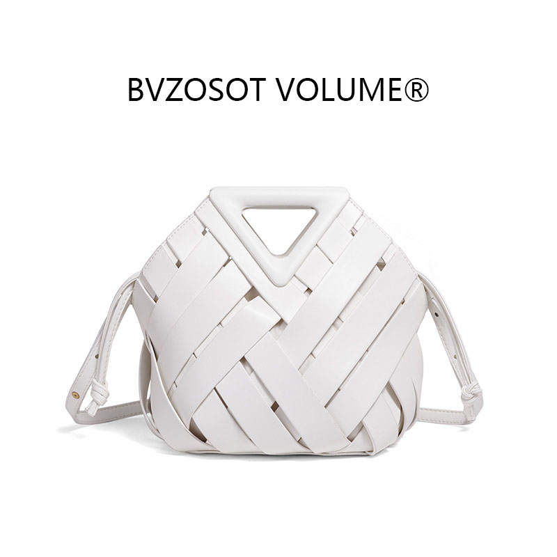 Large-capacity handbags triangular bags new styles hand-held clip bags diamond-patterned woven evening bags