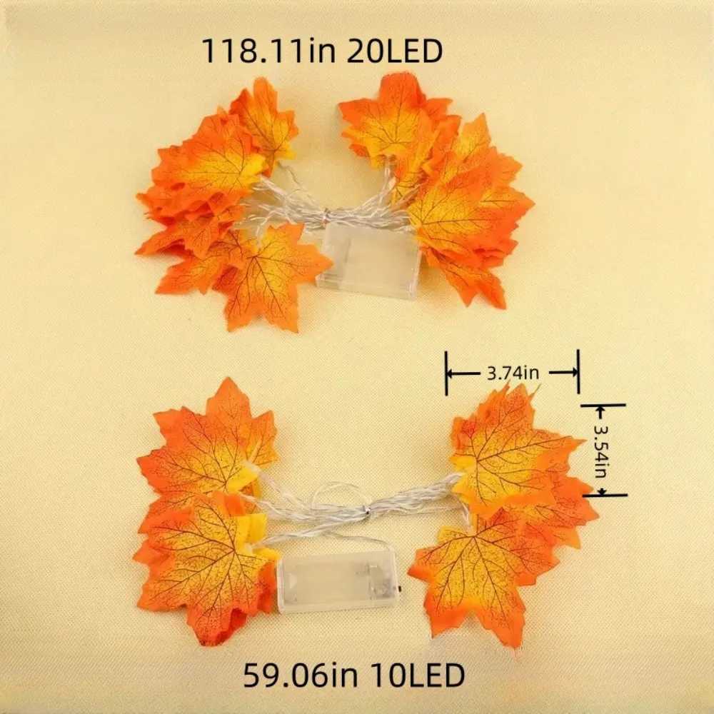 1PC 1.5M10LED/3M20LED Red Maple Leaf Light String Battery Powered (without Battery) Used for Halloween Autumn Harvest Decoration XJ250804