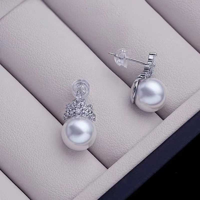 New 925 Sterling Silver Pearl Zircon Earrings Shining Charm Simple Style Women Earrings Birthday Gift for Friends Fine Jewelry Y250804