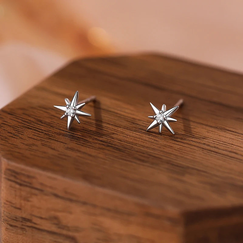 SOFTPIG 100% 925 Sterling Silver Zircon Star Stud Earrings for Women Classic Fine Jewelry Minimalist Accessories 250729