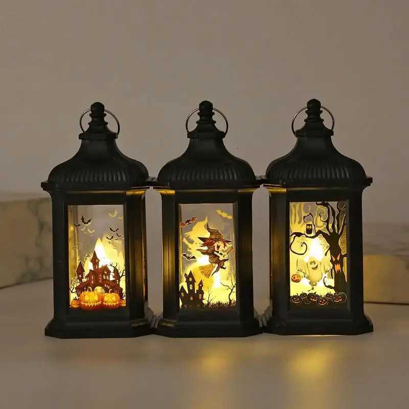 LED Pumpkin Lantern Halloween Party Horror Ghost Festival Bar Haunted House Decorations Halloween Decoration Wind Lamp Kids Gift XJ250804