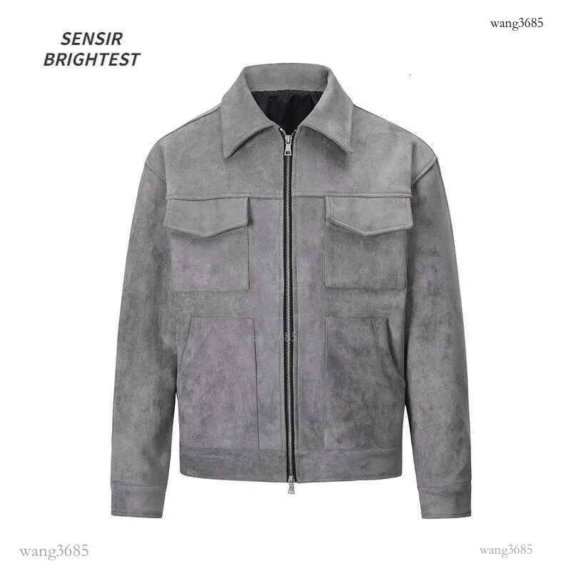 Autumn Jackets Oversize Casual Clothes High Street Pockets Laper Zipper Suede Thick Coat Mens Windbreaker Loose X250113
