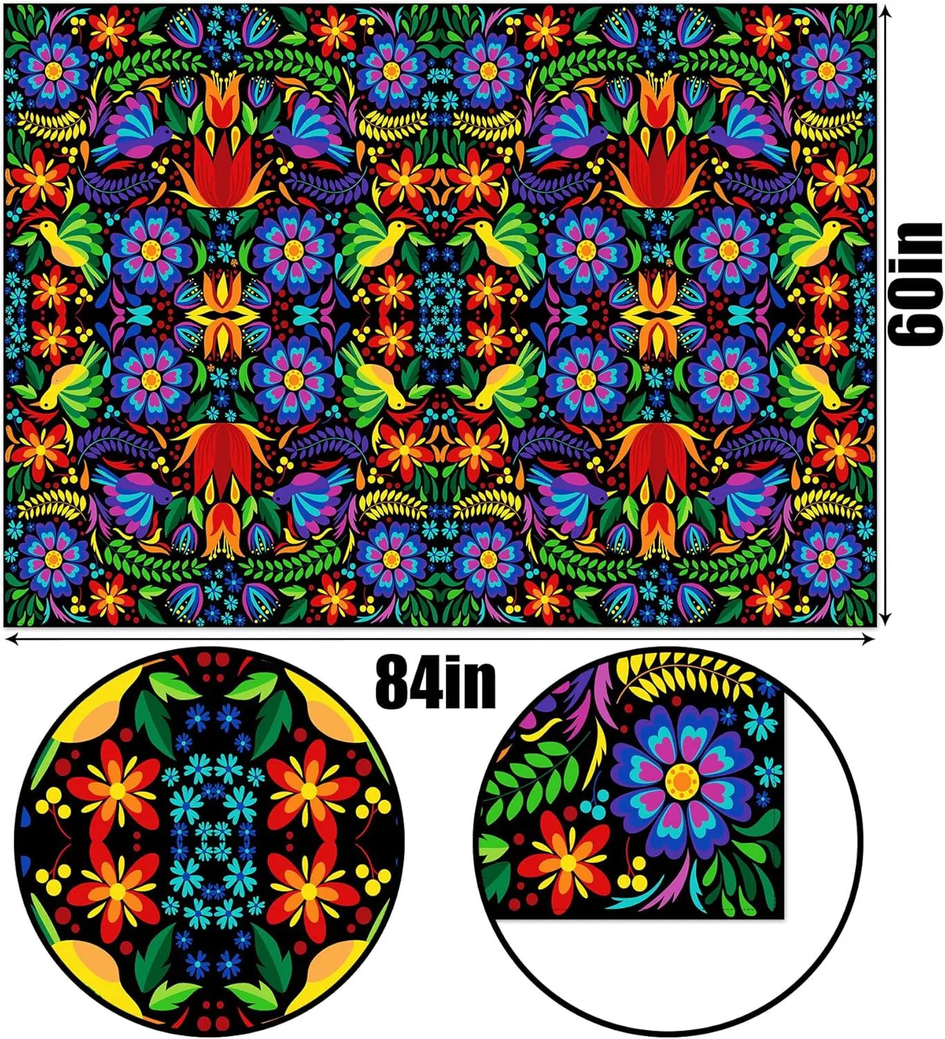 Mexican Dia De Los Muertos Floral Tablecloths Mexico Lets Fiesta Party Decor Day of The Dead Table Cover for Dining Table Decor 250804