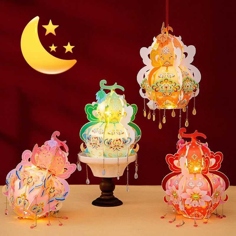 2025 Mid-Autumn Festival Lantern DIY Package Chinese Lanterns Handheld Lamp Blessings Palace Lantern Festival Atmosphere Decor XJ250804