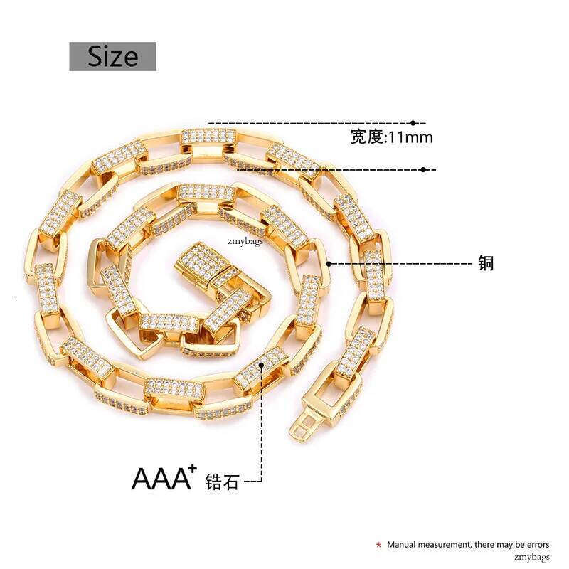 Iced Out Geometric Square Box Link Chain Bracelets and Necklaces Choker for Men Hip Hop Micro Set CZ Stone Cubic Zirconia Bling Rapper Jewelry bracele
