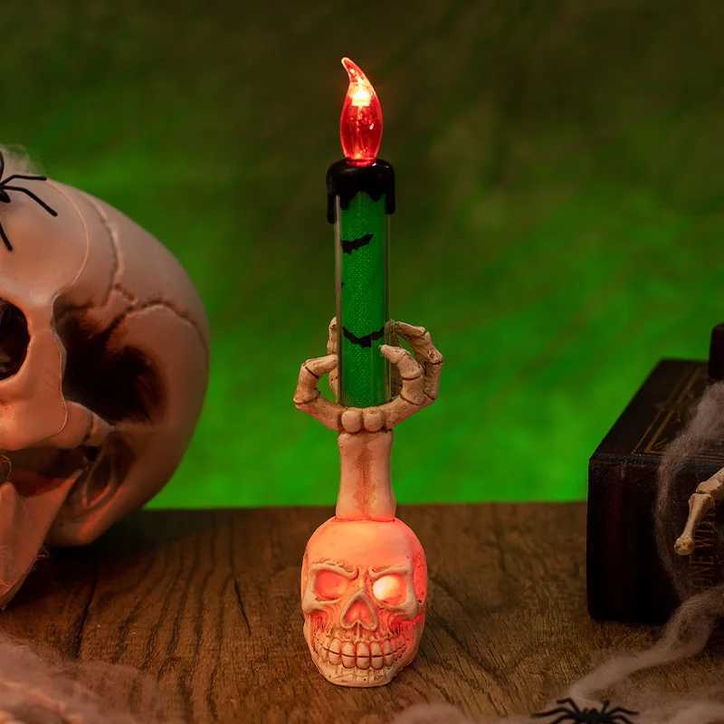 Halloween Skull Lamp Creative Decor for Spooky Party Unique Skull Candle Lantern Halloween Decoration Spooky Lighting XJ250804