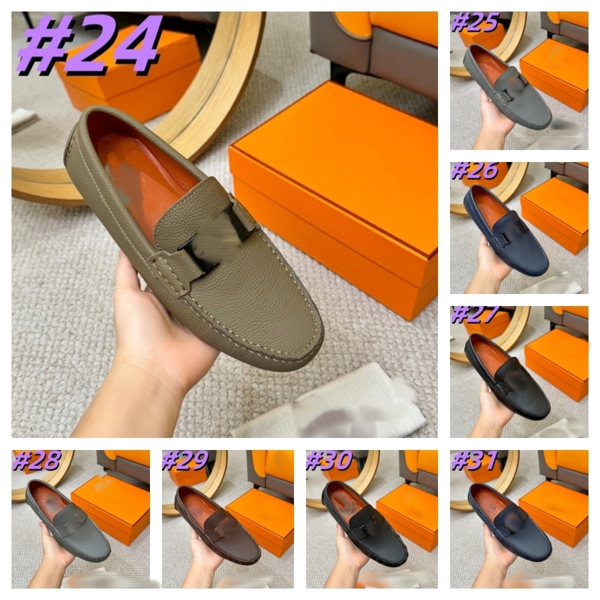 2026 Lofer Shoe designer Man Casual Suede Leather Breathable Men's Shoess Luxury Brands Light Fashion Driving Shoes Outdoor Flats Soft Loafers Size 38-46