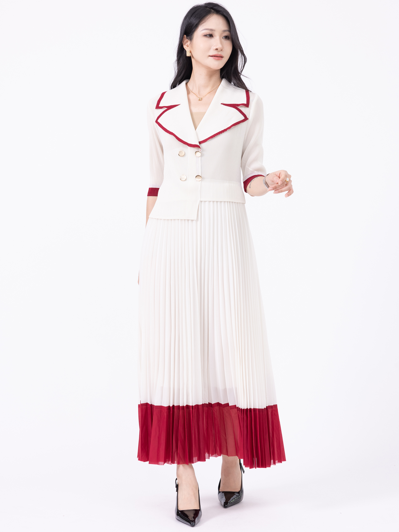 Dresses Basic & Casual Dresses Two fake dresses in contrasting colors H250323